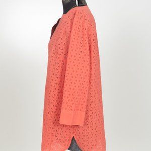 LAND'S END CORAL EYELET TUNIC SIZE 10